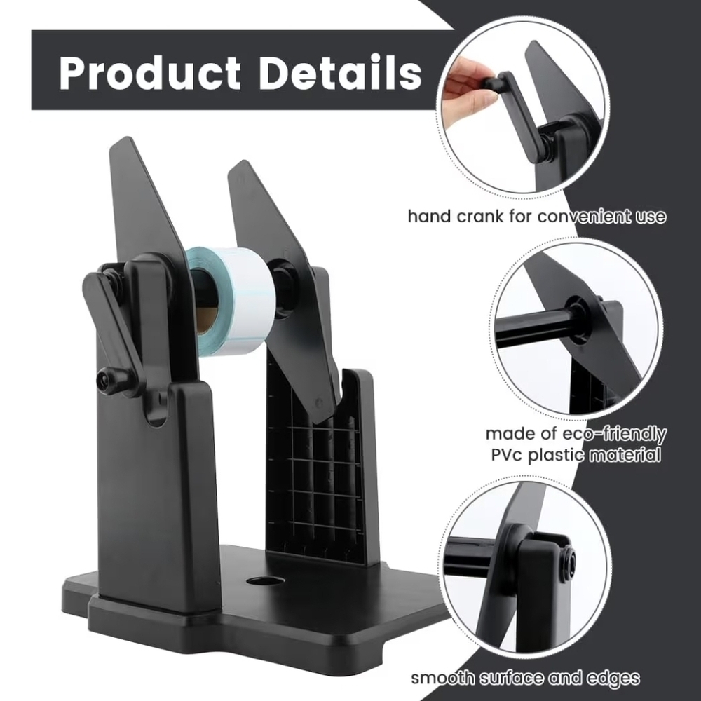Black Tape Dispenser with Hand Crank